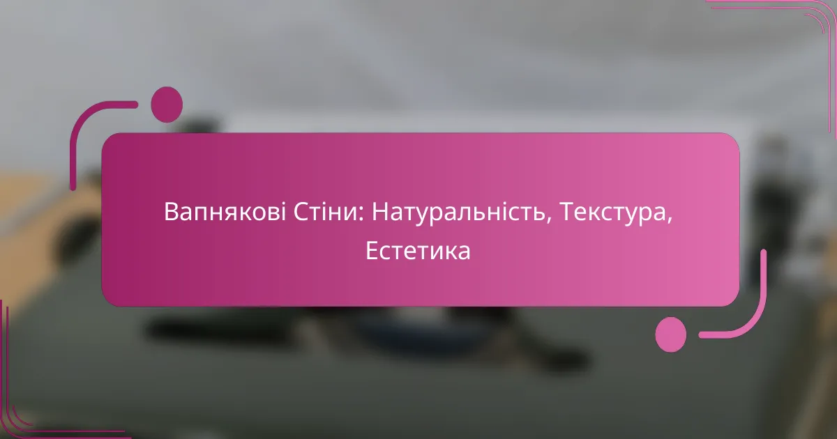 Вапнякові Стіни: Натуральність, Текстура, Естетика