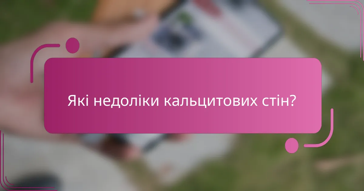 Які недоліки кальцитових стін?