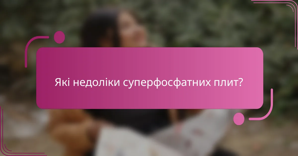 Які недоліки суперфосфатних плит?
