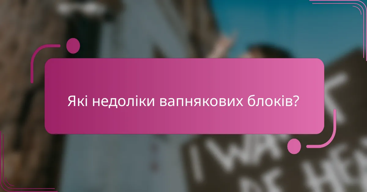 Які недоліки вапнякових блоків?